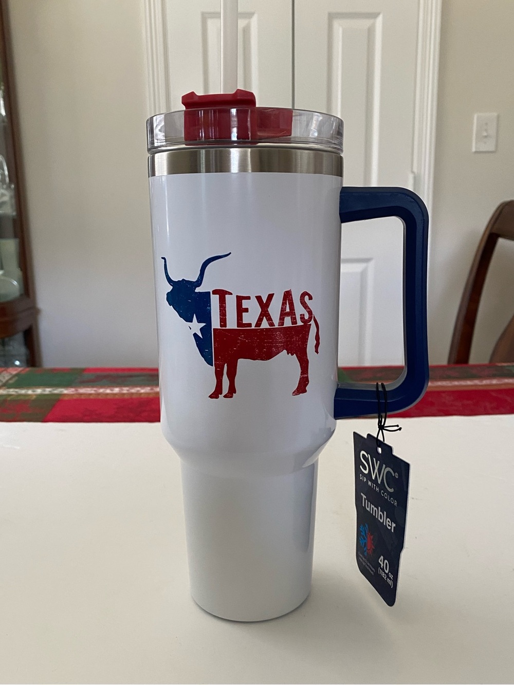 Texas Longhorn Stainless Steel Insulated Travel 40oz Tumbler with Handle Mug NEW